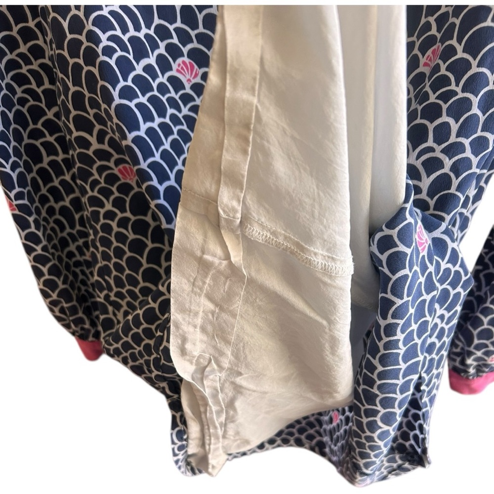 Lilly Pulitzer pink blue white silk seashell design tunic/dress Sz 2 - Picture 6 of 9